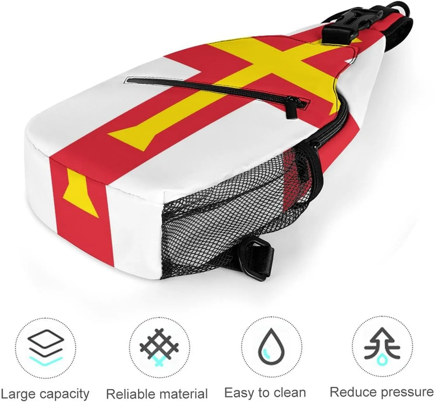 Haiti Flag Sling Bag Crossbody Chest Bag Shoulder Bag For Travel Hiking Cycling Camping