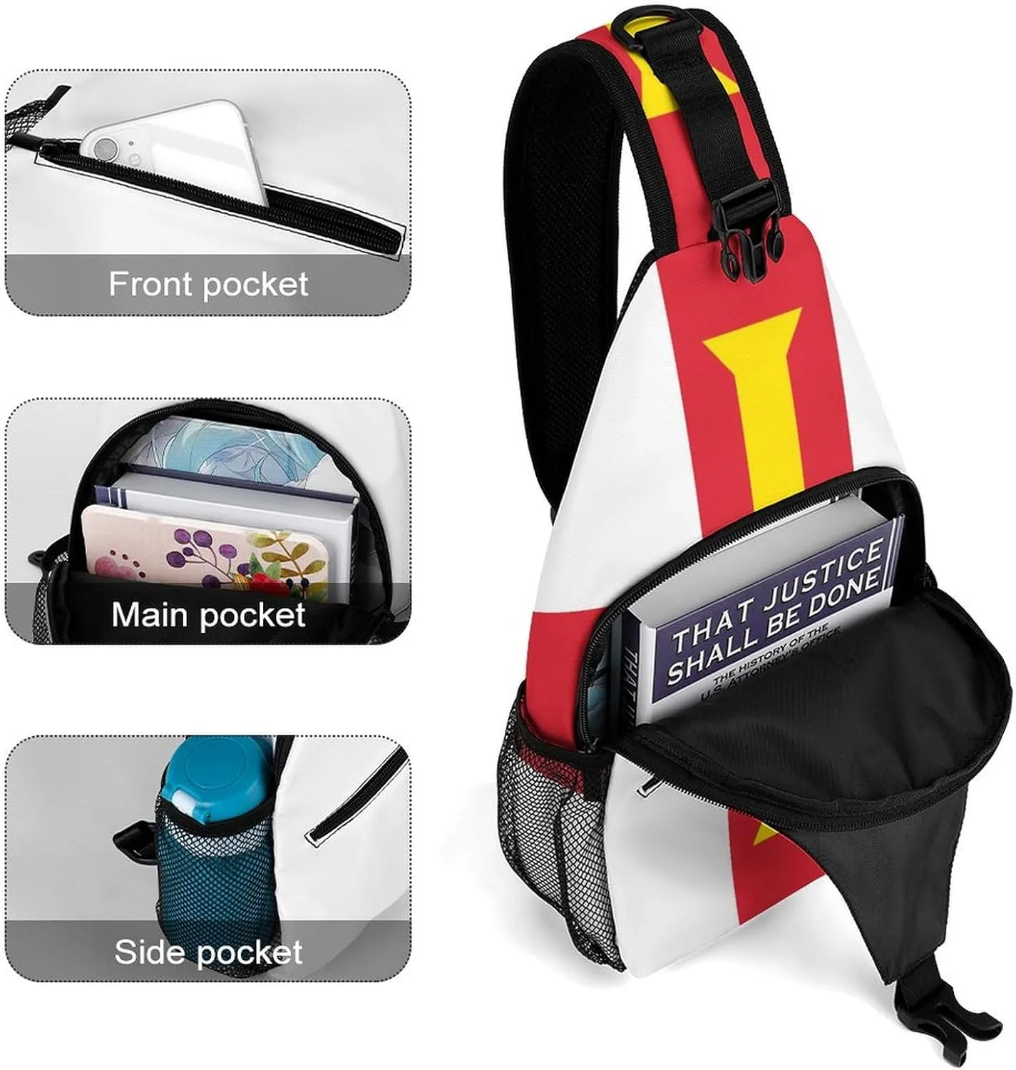 Haiti Flag Sling Bag Crossbody Chest Bag Shoulder Bag For Travel Hiking Cycling Camping