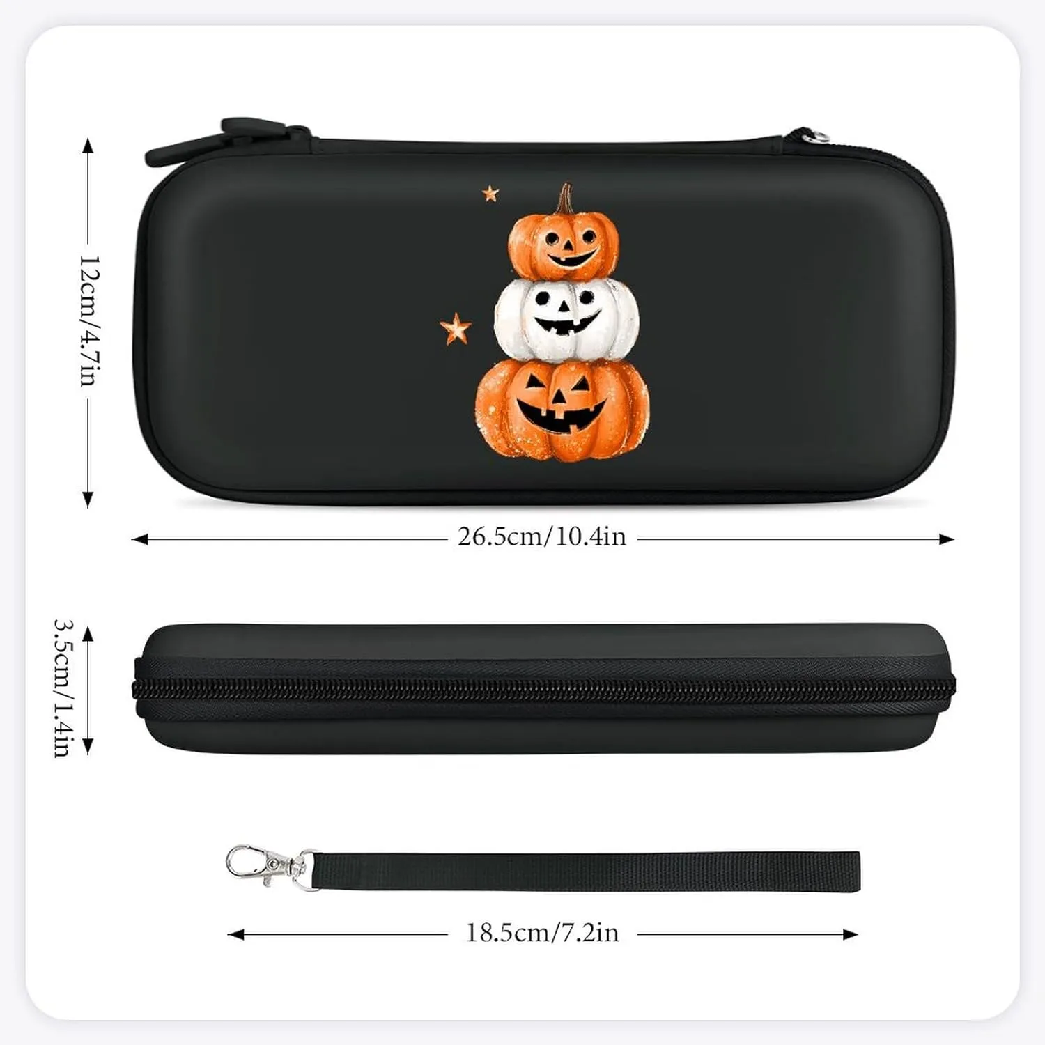 Halloween Cute Pumpkins Compatible with Switch Carrying Case Hard Travel Game Bag Pouch with 15 Games Accessories