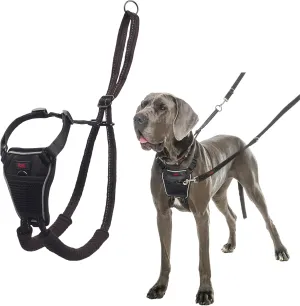 HALTI No Pull Harness - to Stop Your Dog Pulling on The Leash. Adjustable, Lightweight and Easy to Use. Reflective Dog Training Harness for Large Dogs (Size L),Black