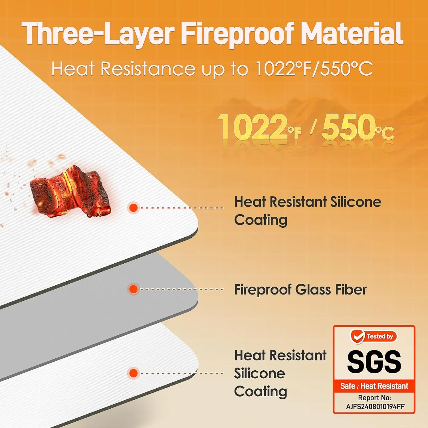 Heat Resistant Mats for Countertop - Fireproof 16x24 in Heat Resistant Mats for Air Fryer - Kitchen Countertop Protector Hot Pad for Air Fryer, Coffee Maker, Stand Mixer, Oven 2PCS - White