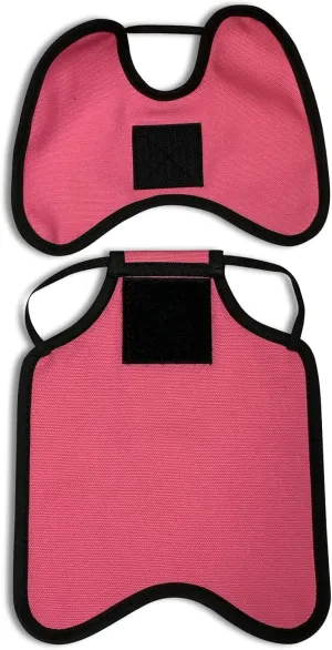 Hen Apron/Saddle, One Strap w/Removable Shoulder Protector – Durable Premium Protection, Hand-Sewn, 100% Cotton, 3 Layers Thick, Protection for Feather Loss & Injuries - Pink, Large