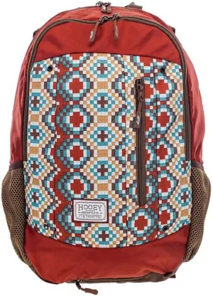 HOOEY "Rockstar 20 Liter School Hiking Backpack Rain Cover Hat Strap Laptop Sleeve Hydro Pockets (Aztec/Rust)