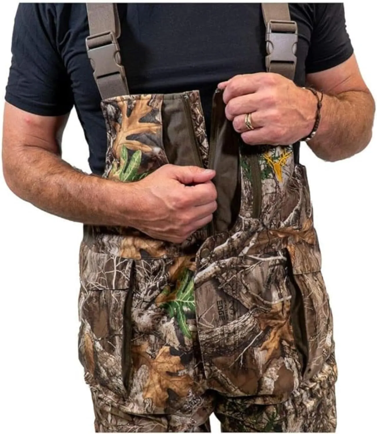 HOT SHOT Men’s Elite Camo Hunting Bib, Waterproof Men’s Camouflage Overalls, Insulated All-Day Cold Weather Hunting Clothes