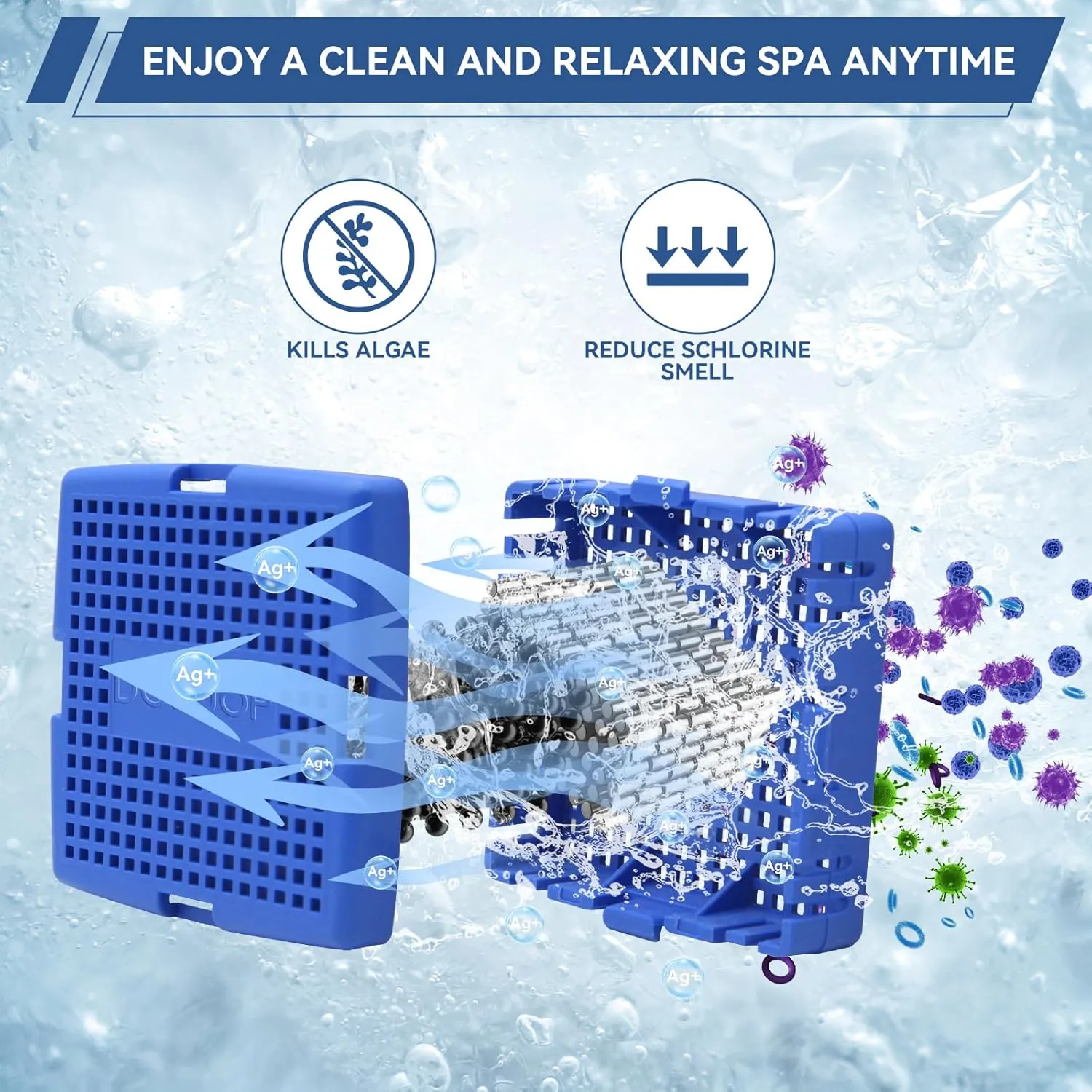 Hot Tub Mineral Cartridge for Sundance Spas,Silver Ion Cartridge Can Last for 4 Months,Spa Mineral Cartridges Makes Your Spa Water Clean and Clarified 2 Pack