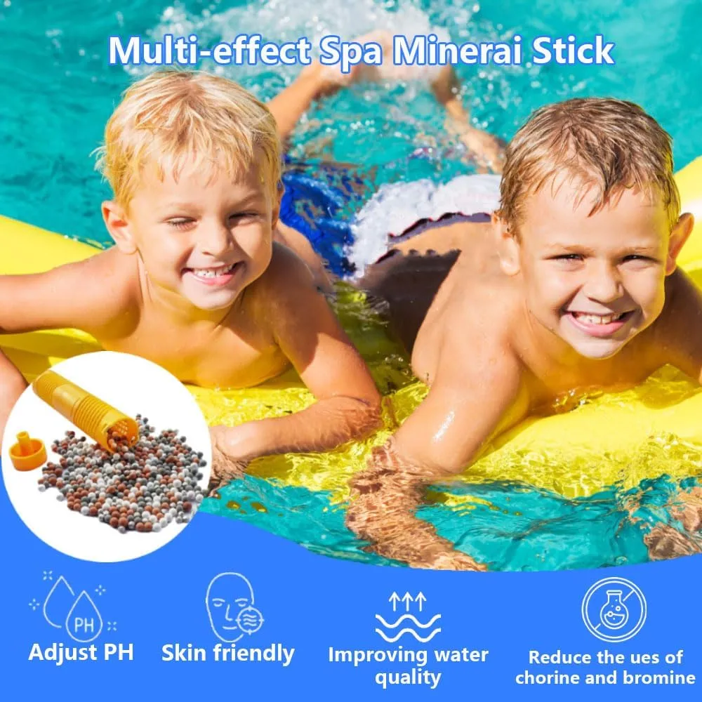 Hot Tub Stick,Spa Mineral Stick in-Filter Cartridge,Hot Tub Mineral Stick with 4 Months Lifetime Universal for Pool&Hot Tub to Keep Water Clear(Yellow,2PCS)