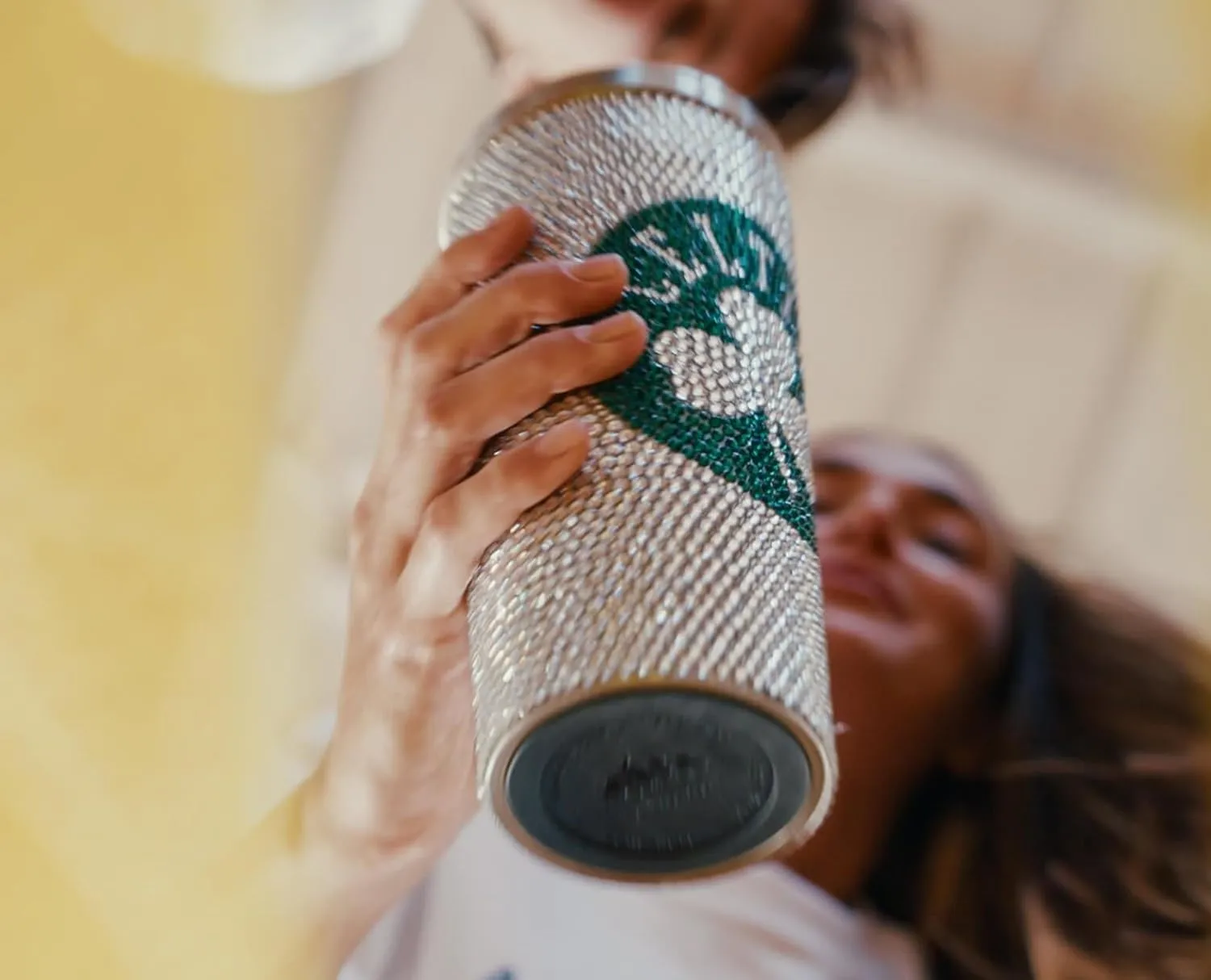 Hydrapeak x NBA Officially Licensed Golden State Warriors 25 oz Rhinestone Bling Tumbler with Straw Lid, Glitter Leakproof Stainless Steel Water Bottle