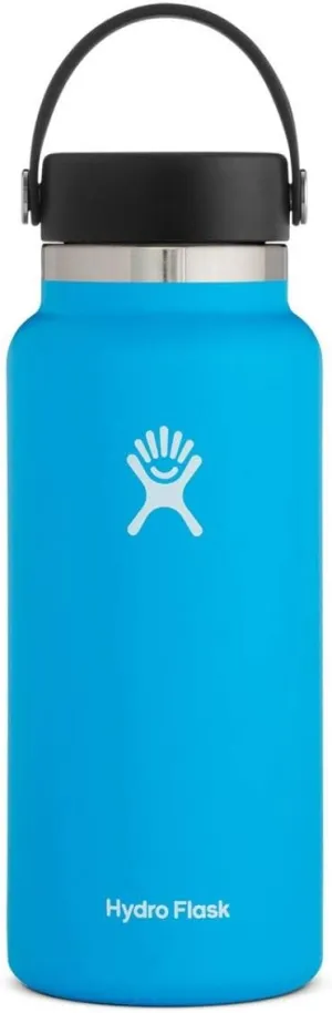 Hydro Flask Water Bottle - Stainless Steel & Vacuum Insulated - Wide Mouth with Leak Proof Flex Cap - 32 oz, Pacific