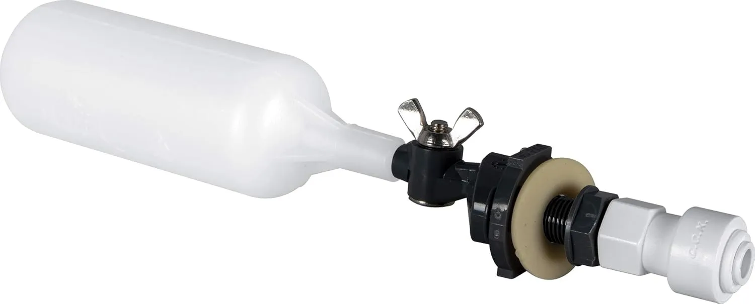 Hydro-Logic Purification Systems Hydrologic Float Valve - 1/4" QC - Adjustable Water Level 27015 Hydroponic Water Filtration for Gardening