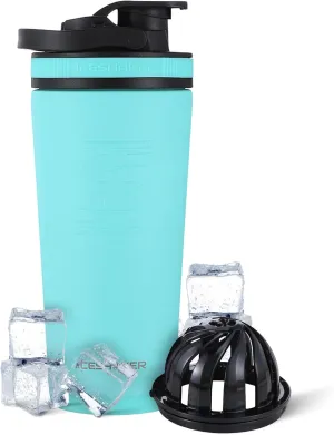 Ice Shaker Insulated Stainless Steel Shaker Bottle | 26oz, Mint | Cold for 30  Hours | Insulated Cup with Twist-on Agitator | Odor-Free Bottle for Protein Shakes, Water, Smoothies, Cocktails