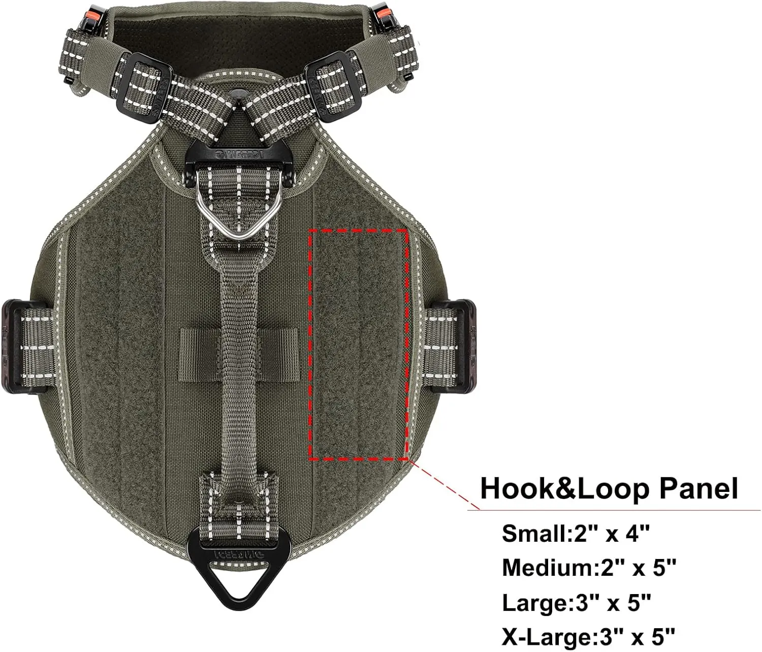 ICEFANG GN8 Quick-Moving Tactical Dog Harness with 2xMetal Buckles for Medium Sized Dogs,Reflective K9 Vest,No-Pull Front Leash Clip,5-Points Adjustable Pet Harness (Green, Medium (Pack of 1))