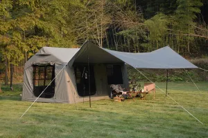Inflatable Camping Tent for Family Adventures, Quick 5-Minute Setup, Waterproof and Design, Army Green, 9.8x13ft