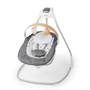 Ingenuity SimpleComfort Compact Soothing Swing, Rotating Toy Bar, Rotating Seat, 6 Speeds, for Ages 0-9 Months, Up to 20 Pounds - Parker