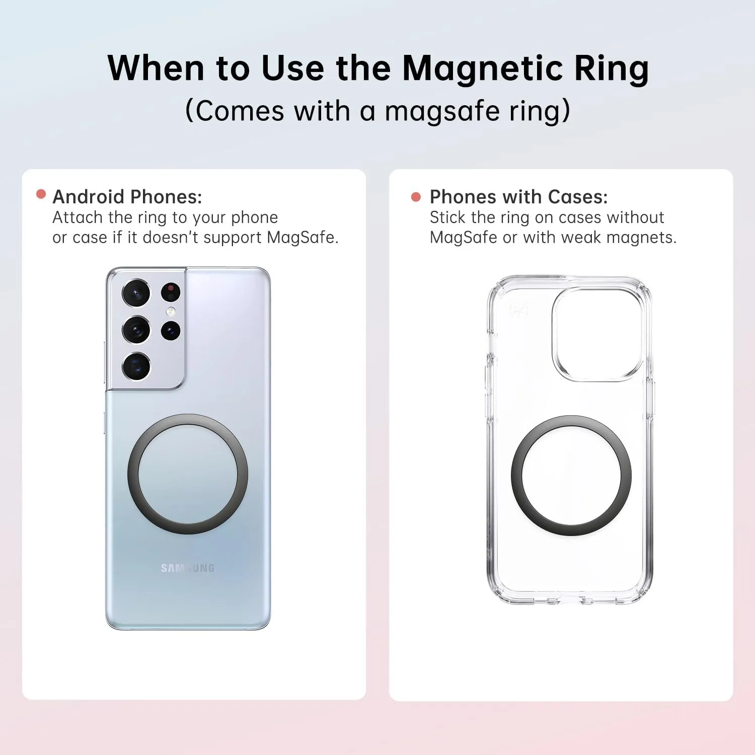 Insulated Magnetic Water Bottle - Reusable Stainless Steel Bottle with MagSafe Compatible Phone Holder - Keeps Cold for 24 Hours - Perfect for Gym, Sports, and Travel - White 32oz