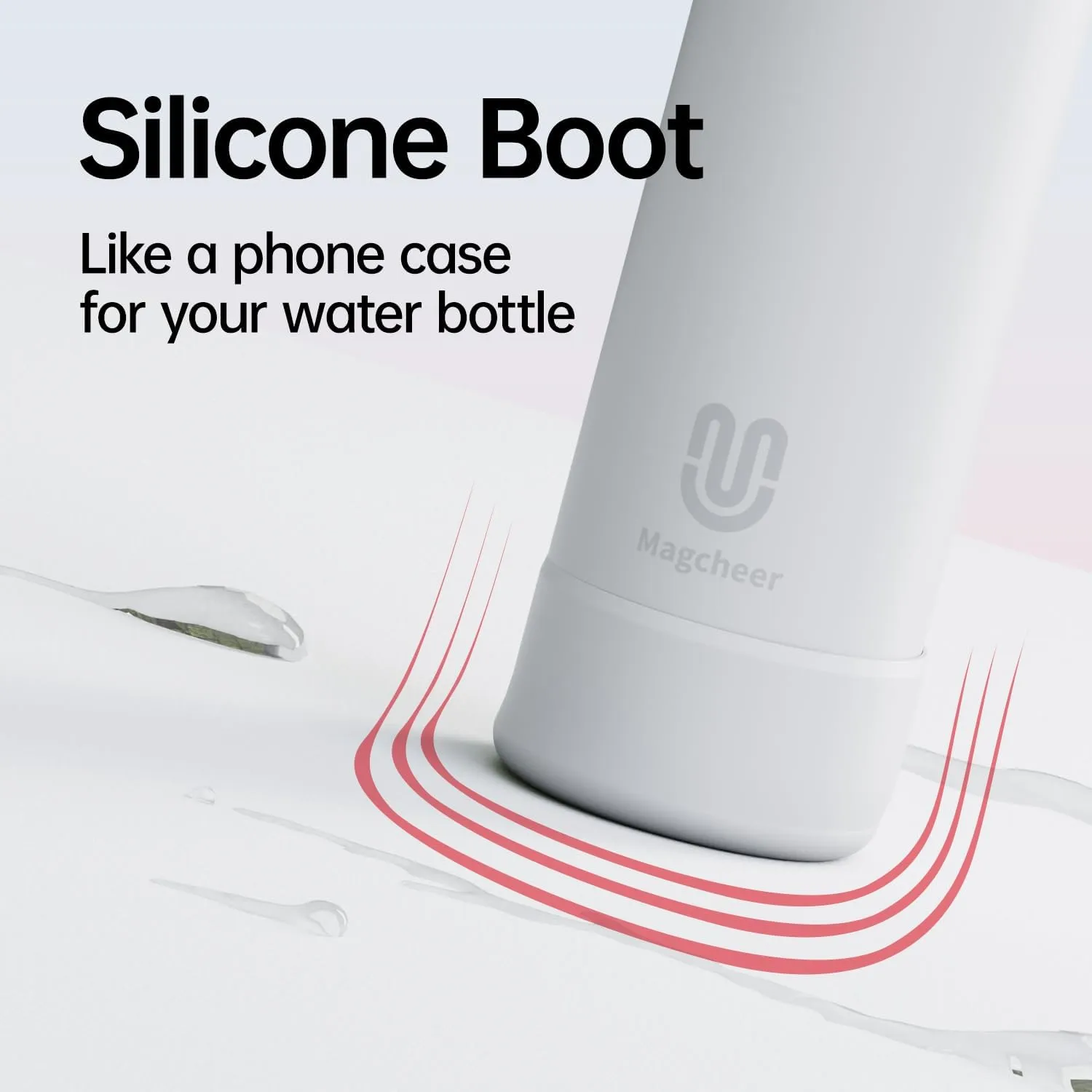 Insulated Magnetic Water Bottle - Reusable Stainless Steel Bottle with MagSafe Compatible Phone Holder - Keeps Cold for 24 Hours - Perfect for Gym, Sports, and Travel - White 32oz