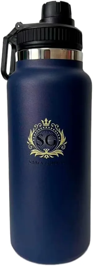 Insulated Stainless Steel Tumbler (Blue, 32 Oz, Water Bottle)
