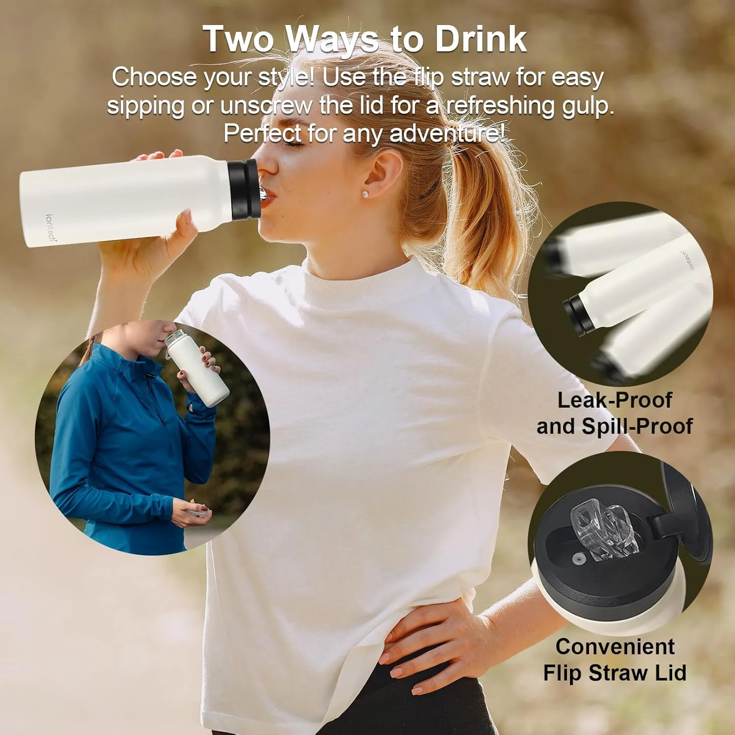 Insulated Water Bottle with Magnetic Phone Holder Compatible with MagSafe and iPhone, Stainless Steel Water Bottle Phone Mount For Sports Travel School, Hot 12H Cold 24H, 24oz (Sliver)