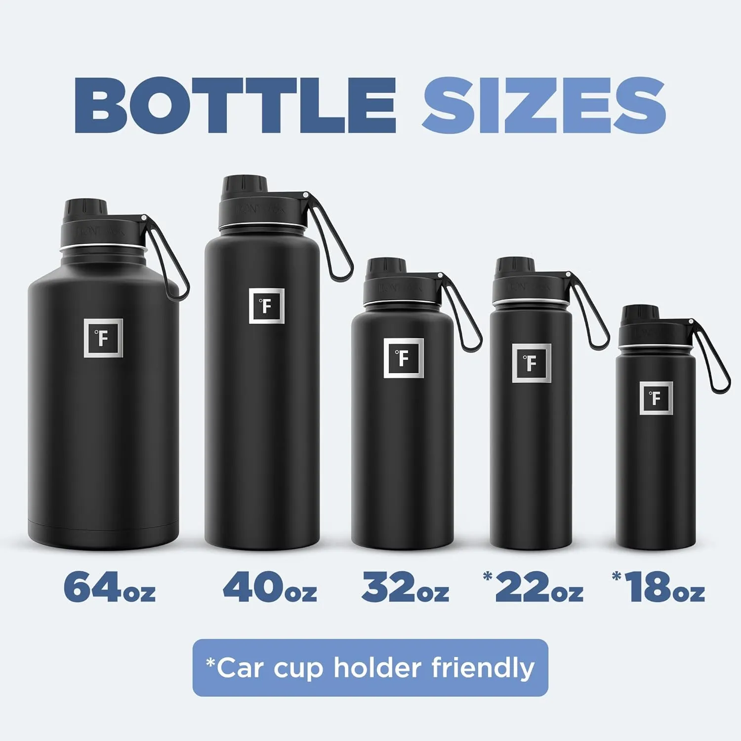 IRON °FLASK Camping & Hiking Hydration Flask with 3 Lids - Stainless Steel, Double Walled & Vacuum Insulated Water Bottle - Leak Proof & BPA Free (Peach, Spout - 32 oz)
