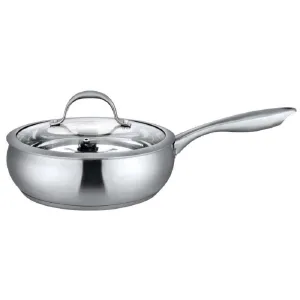 J&V Textiles Stainless Cookware 9.5-inch Fry Pan with Lid