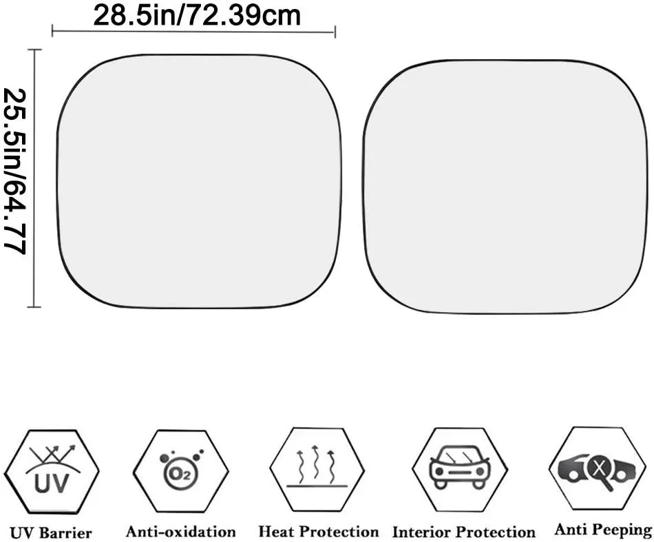 JEOCODY Forest Mushroom Windshield Sun Shade for Car, Automotive Windsheild Universal Fit 2 Pack, Painting Blocks Sun Glare UV and Heat, Protect Car Interior, Universal Fit