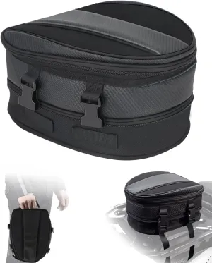 JFG RACING Motorcycle Tail Bag,12L Dual Use Motorcycle Seat Helmet Bag Backpack Universal for Motorcycle Motorbike Street Dirt Bike Accessories