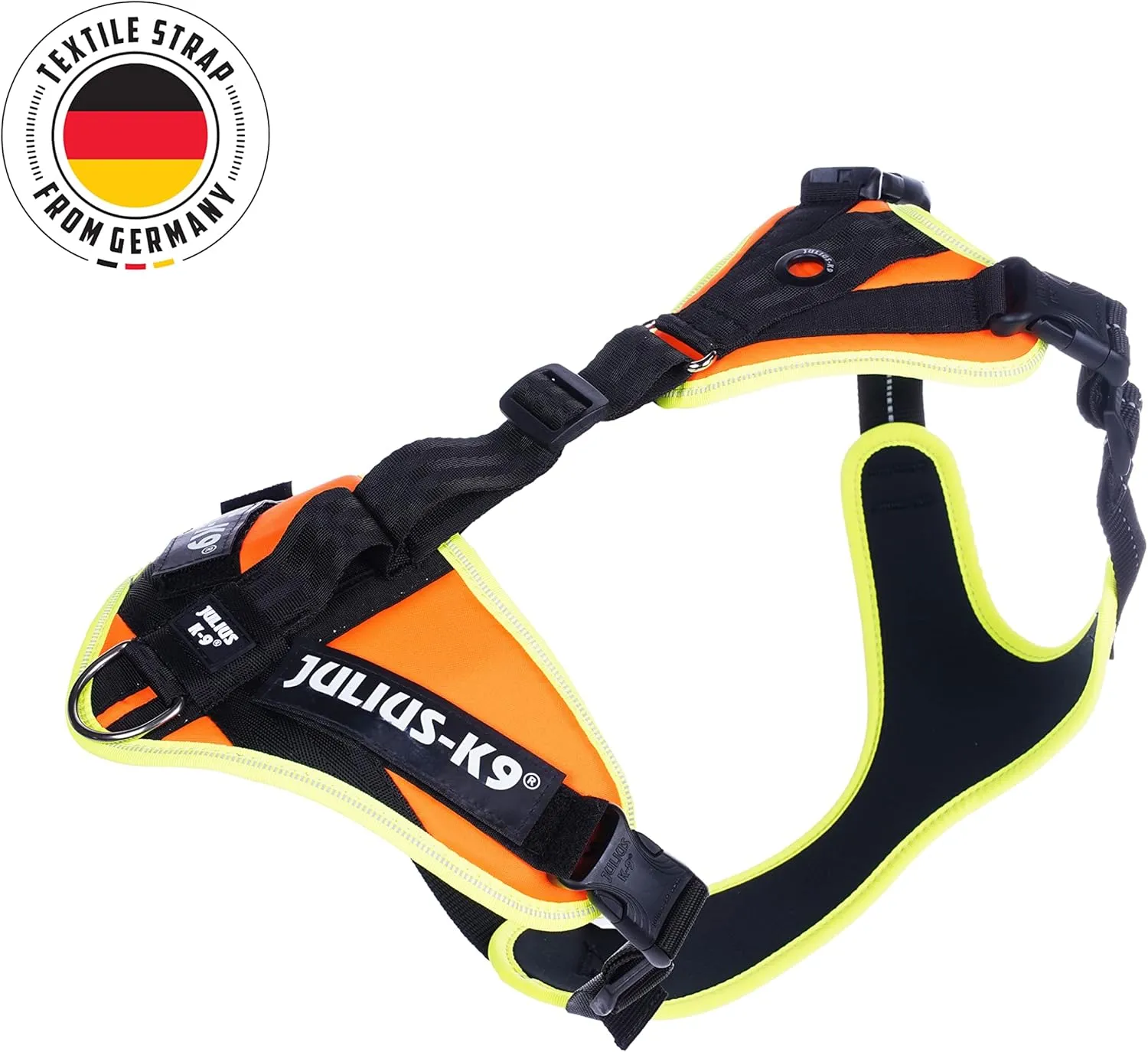 JK9 Mantrailing Harness, Size: M, UV Orange with neon Edge