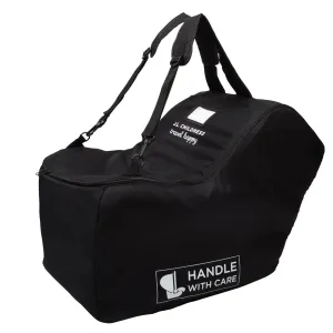J.L. Childress Padded Infant Car Seat Bag with Wheels - Travel Bag for Airplane, Fits Most Baby & Infant Car Seats, Compatible with UPPAbaby, Nuna, & Chicco, AirTag Compatible - Premier, Black