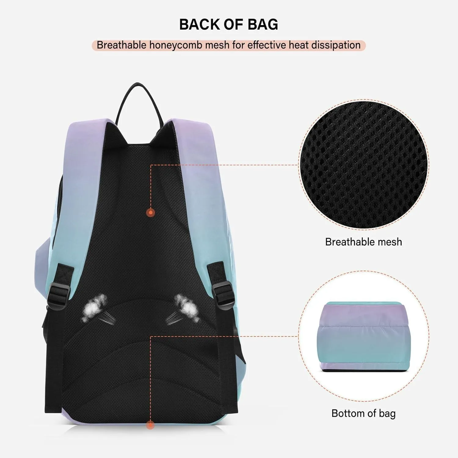Joko Ivery Gradient Tennis Bag Backpack Tennis Bags Pickleball Bag Fits Badminton Paddles Backpack Tennis Racket Bag