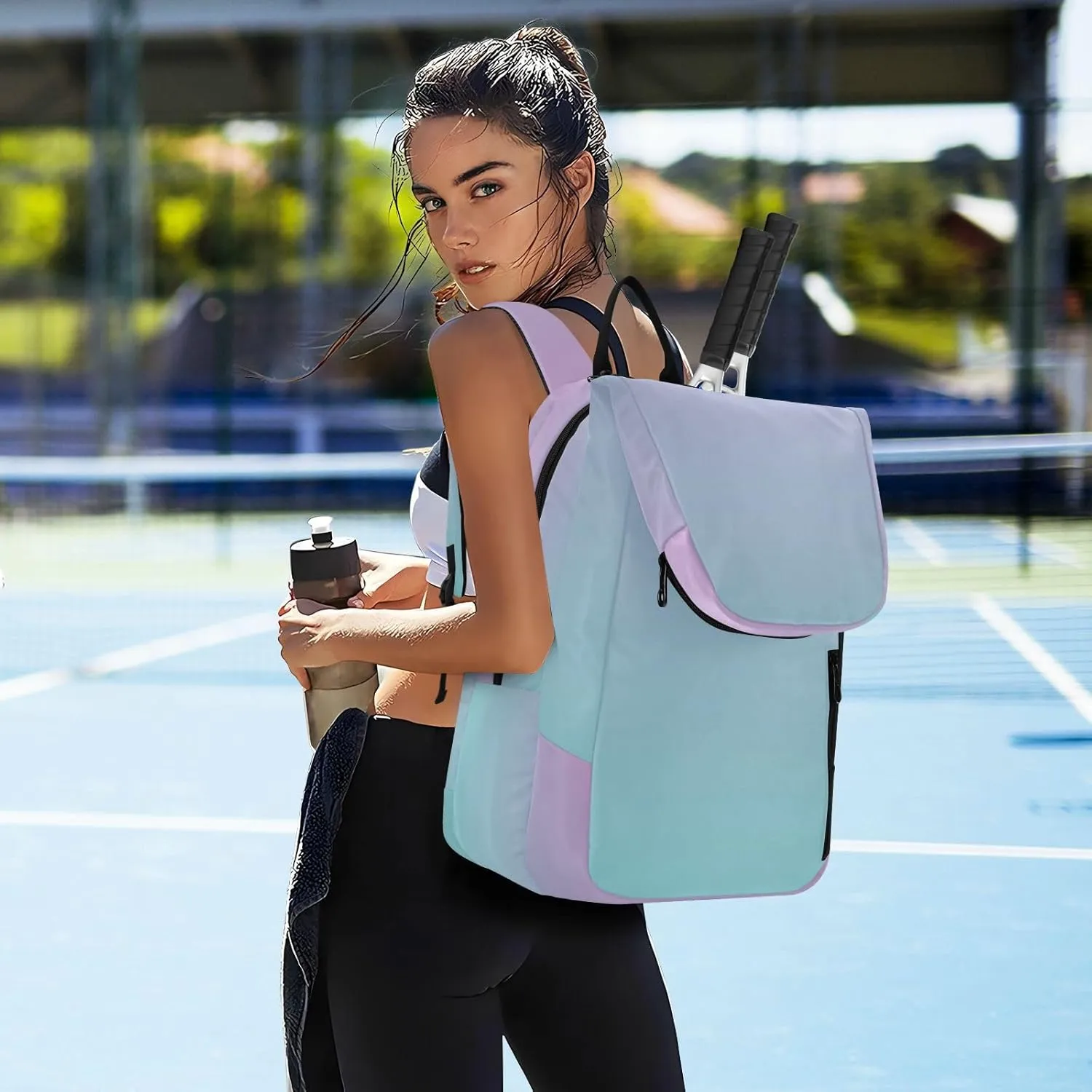 Joko Ivery Gradient Tennis Bag Backpack Tennis Bags Pickleball Bag Fits Badminton Paddles Backpack Tennis Racket Bag