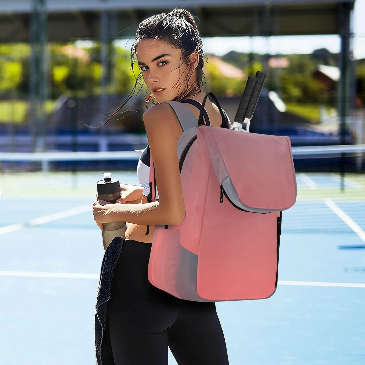 Joko Ivery Gradient Tennis Bag Backpack Tennis Bags Pickleball Bag Fits Badminton Paddles Backpack Tennis Racket Bag