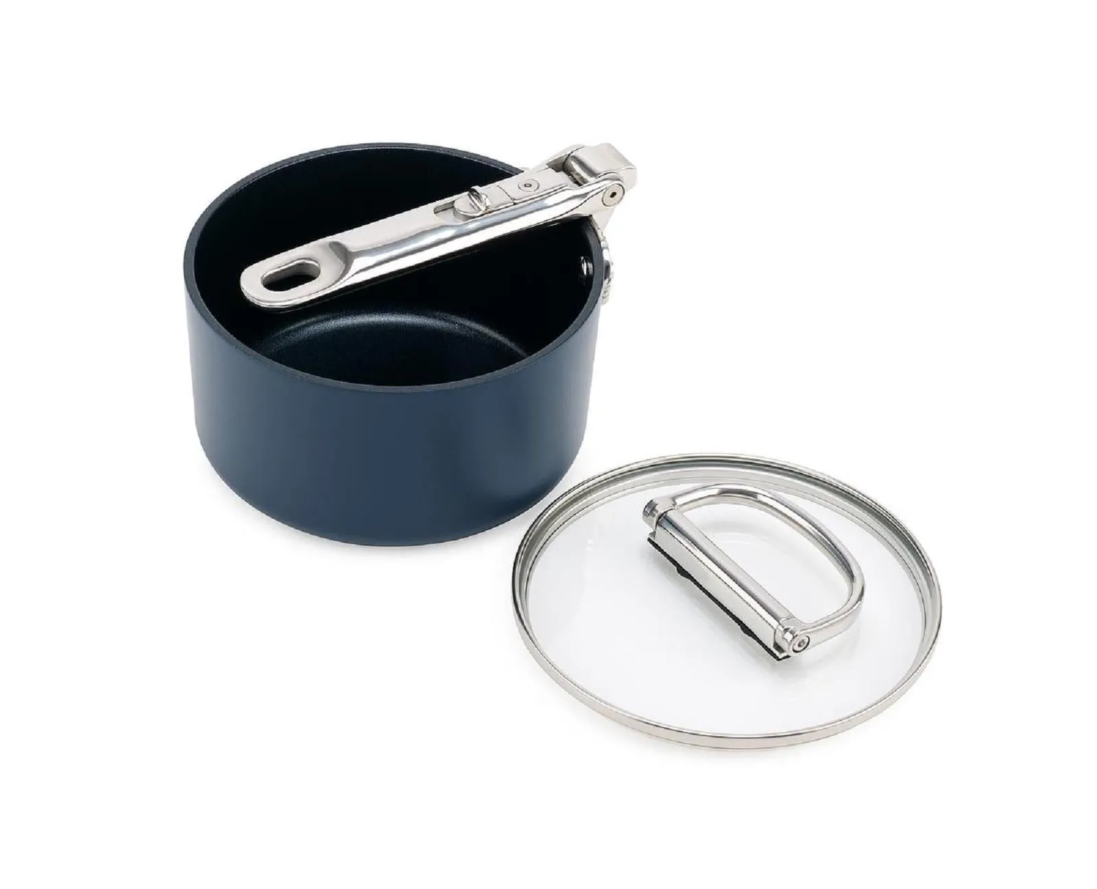 Joseph Joseph Space Folding Handle Ceramic Non-stick Blue Saucepan & Lid