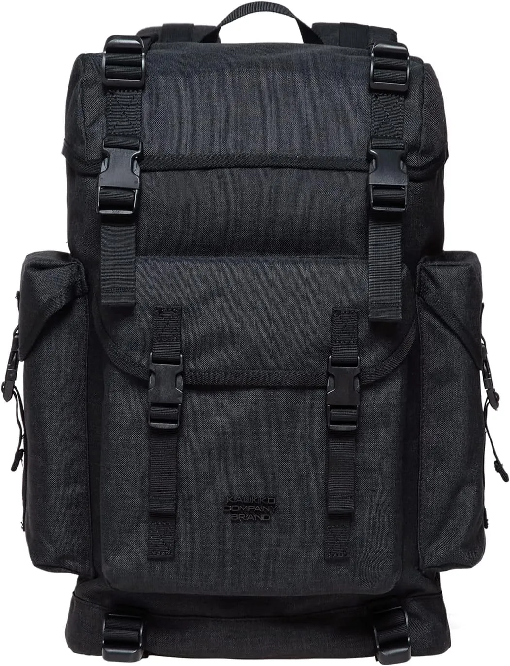KAUKKO Vintage Casual polyster and Leather Rucksack Backpack(18-LINEN BLACK)