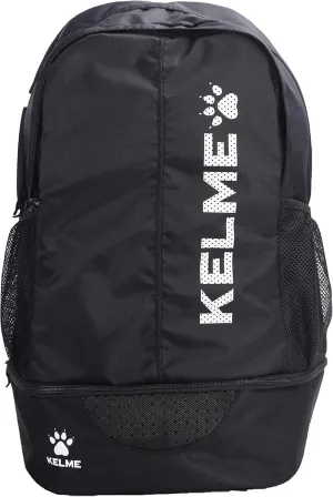 KELME Youth/Adult Soccer Backpack - Unisex Sports Bag - Separate Ball Holder Shoes Compartment Basketball baseball Football (Black/White, Adults)