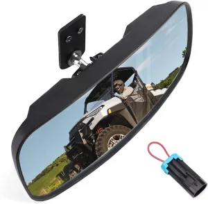 KEMIMOTO UTV Rear View Mirror Compatible with Polaris Ranger 500 570 900 XP 1000 XP/Crew 2017-2025 with Factory Drop Down Mounting Tab, UTV Panoramic Rear View Mirror OEM #2879969
