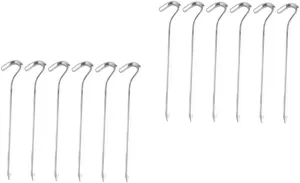 KESYOO 2sets Mountaineering Tent Ground Pegs Portable Camping Stakes Tarp Camping Tent Stakes Camping Accessories Party Tent Spike Glamping Tent Peg Large Tent Silver Aluminum Alloy 6pcs*2