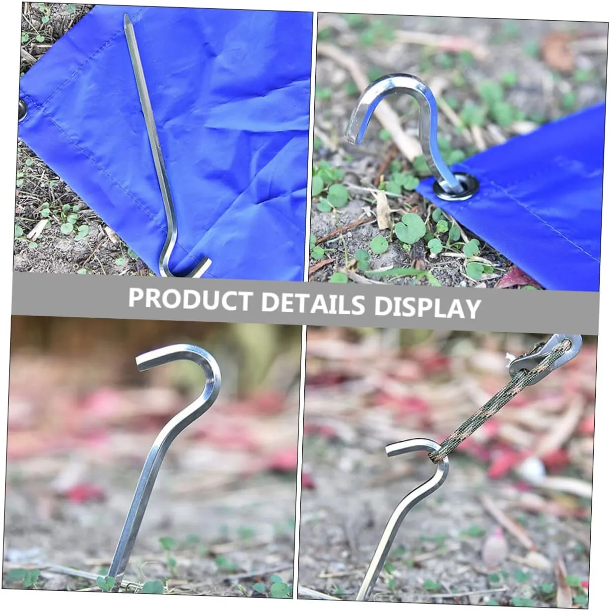 KESYOO 2sets Mountaineering Tent Ground Pegs Portable Camping Stakes Tarp Camping Tent Stakes Camping Accessories Party Tent Spike Glamping Tent Peg Large Tent Silver Aluminum Alloy 6pcs*2