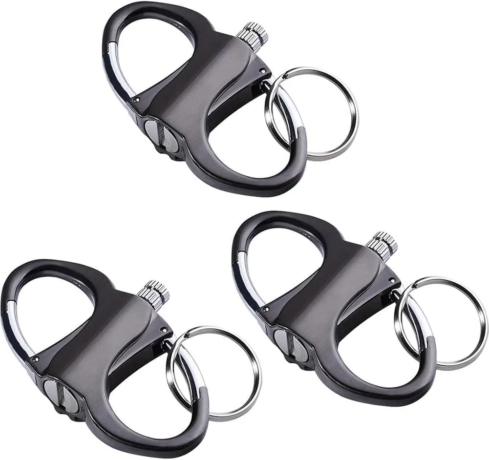 Keychain Lighter, Outdoor Portable Metal Keychain Lighter, Novelty Mini Lighters Key Chain for Outdoor Car and Home Emergency Life Saving Equipment(3pcs Black)