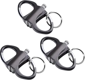 Keychain Lighter, Outdoor Portable Metal Keychain Lighter, Novelty Mini Lighters Key Chain for Outdoor Car and Home Emergency Life Saving Equipment(3pcs Black)