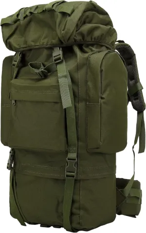 King'sGuard Internal Frame Hiking Backpack 65L Backpacking Backpack with Rain Cover Waterproof Camping Rucksack for Men and Women (Army Green)
