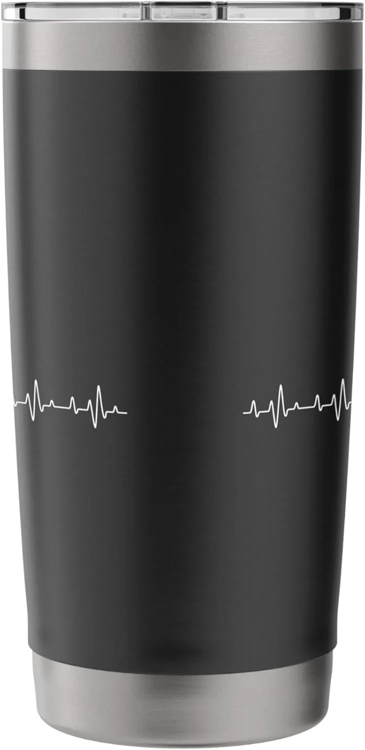 Kitesurfing Heartbeat - Kiteboarding Windsurfing Kitesurfer Stainless Steel Insulated Tumbler