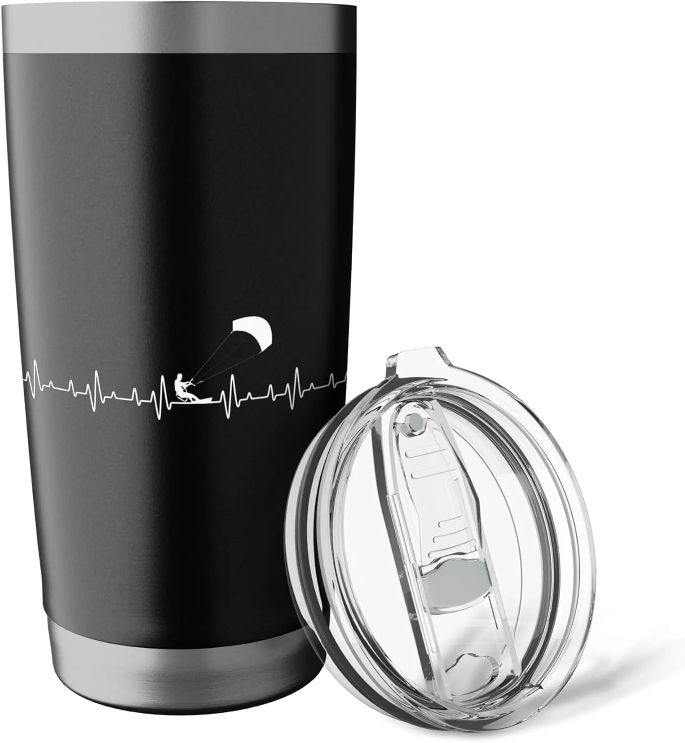Kitesurfing Heartbeat - Kiteboarding Windsurfing Kitesurfer Stainless Steel Insulated Tumbler