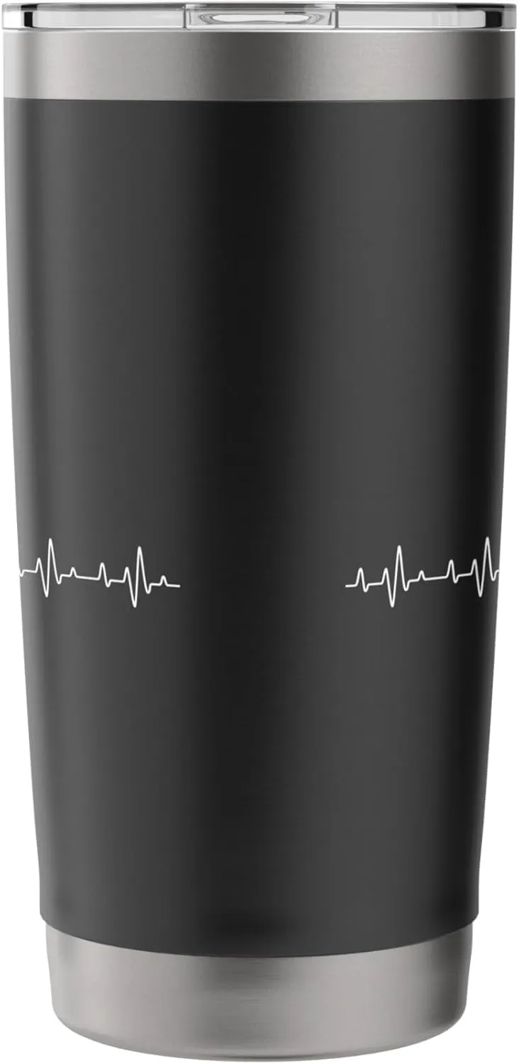 Kitesurfing Heartbeat - Kiteboarding Windsurfing Kitesurfer Stainless Steel Insulated Tumbler