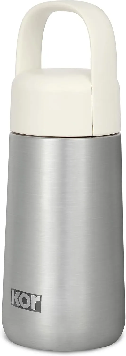 KOR Melrose 12oz Double Wall Insulated Water Bottle - Keeps Beverages Hot for 12hrs, Cold for 24hrs - Stainless Steel Design - Contoured Perfect Spout for Drinking