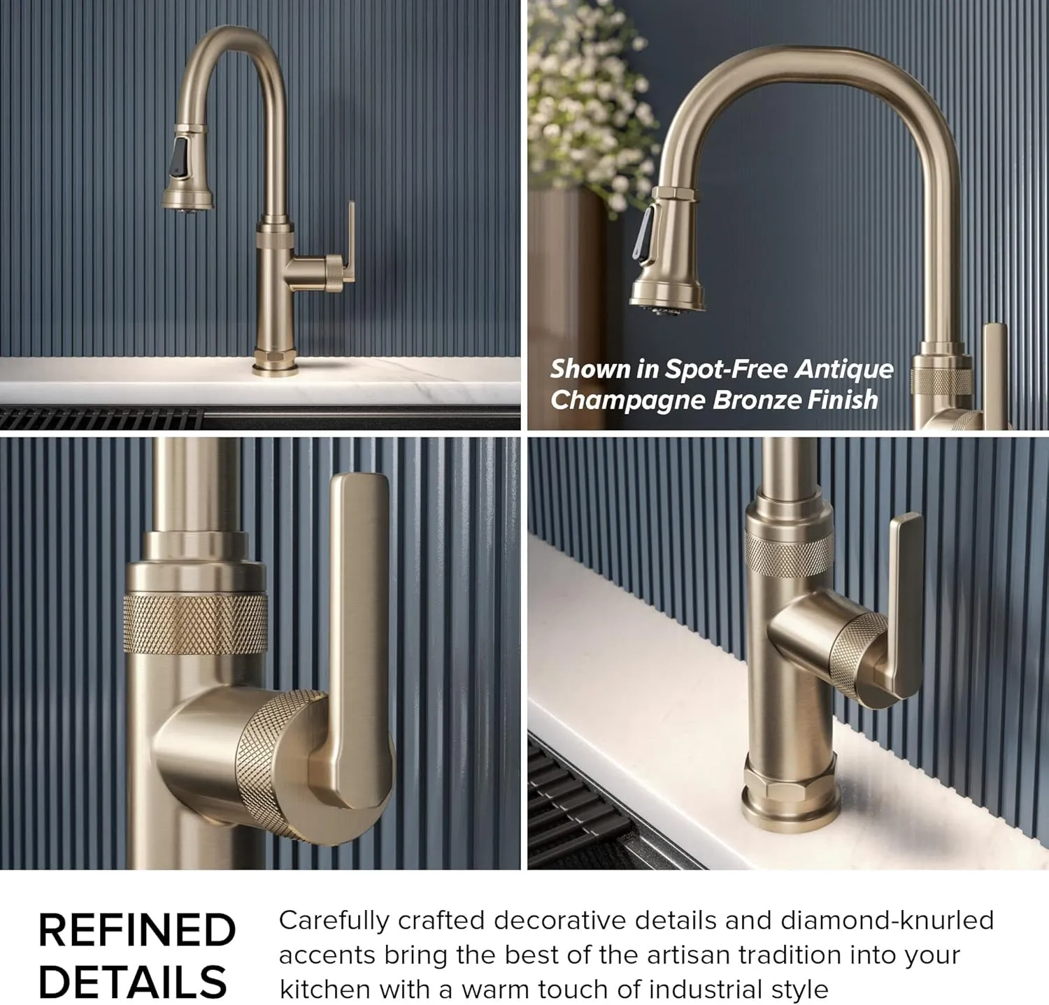 KRAUS Allyn Industrial Pull-Down Single Handle Kitchen Faucet in Spot-Free Black Stainless Steel, KPF-4102SFSB