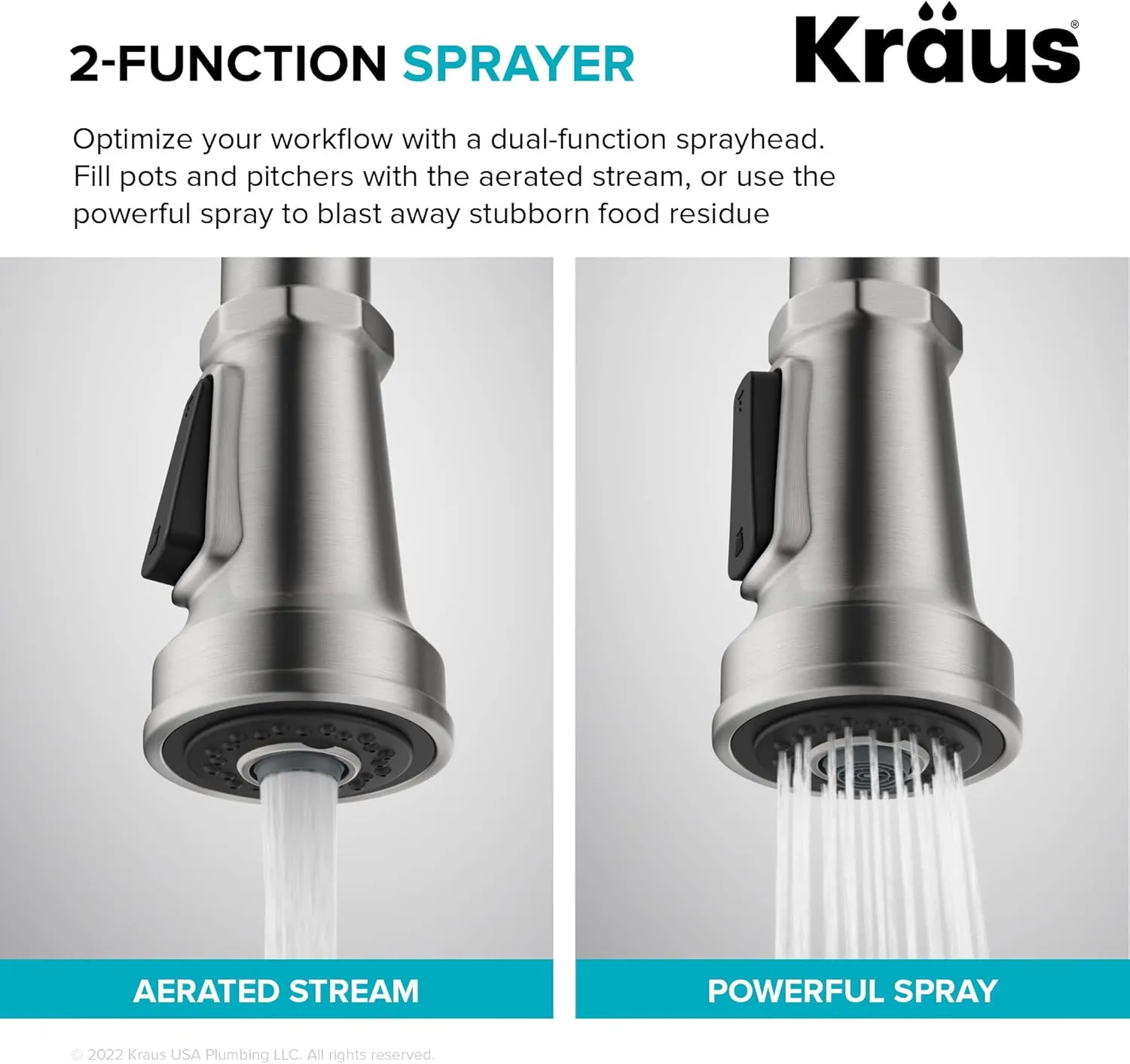 KRAUS Allyn Industrial Pull-Down Single Handle Kitchen Faucet in Spot-Free Black Stainless Steel, KPF-4102SFSB
