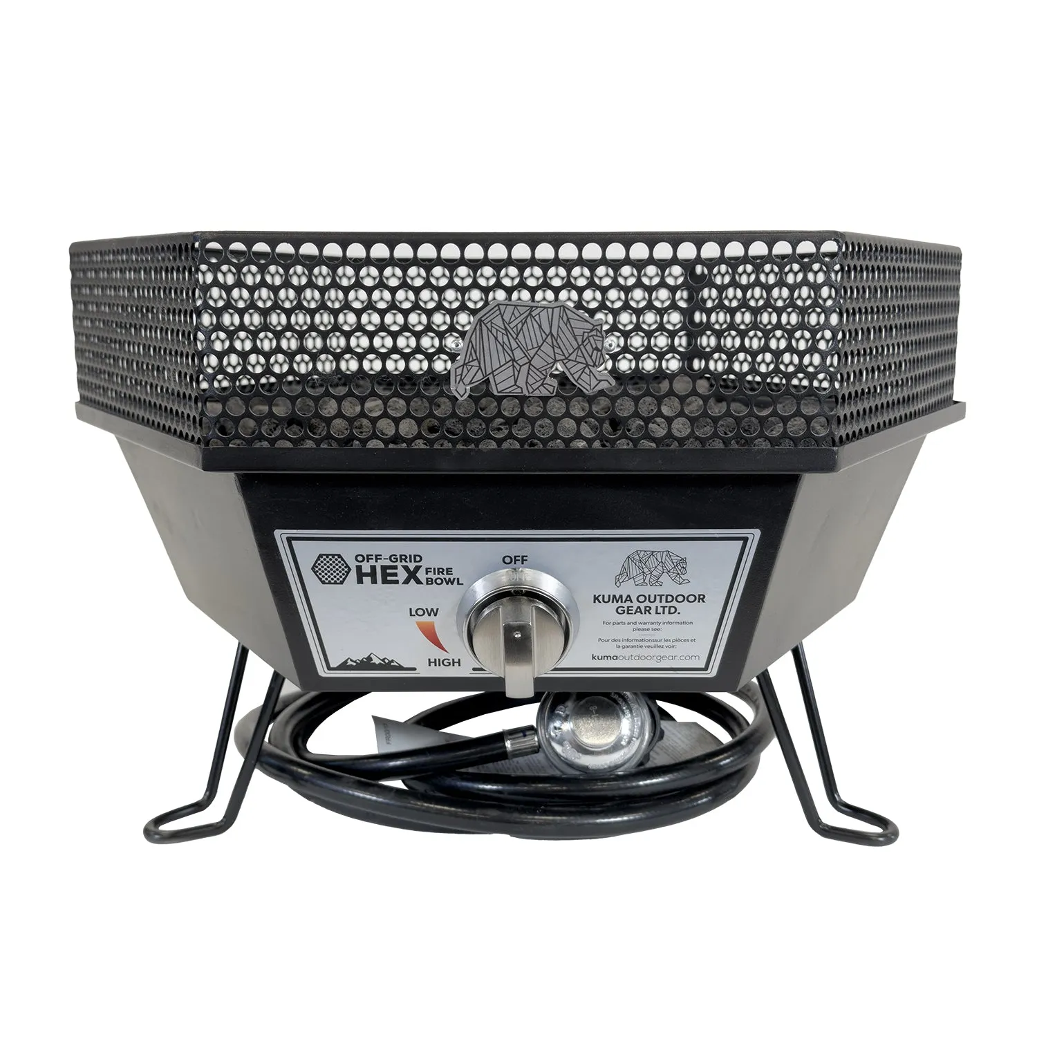 Kuma Off-Grid Hex Fire Bowl – Compact Propane Fire Pit with Carry Bag