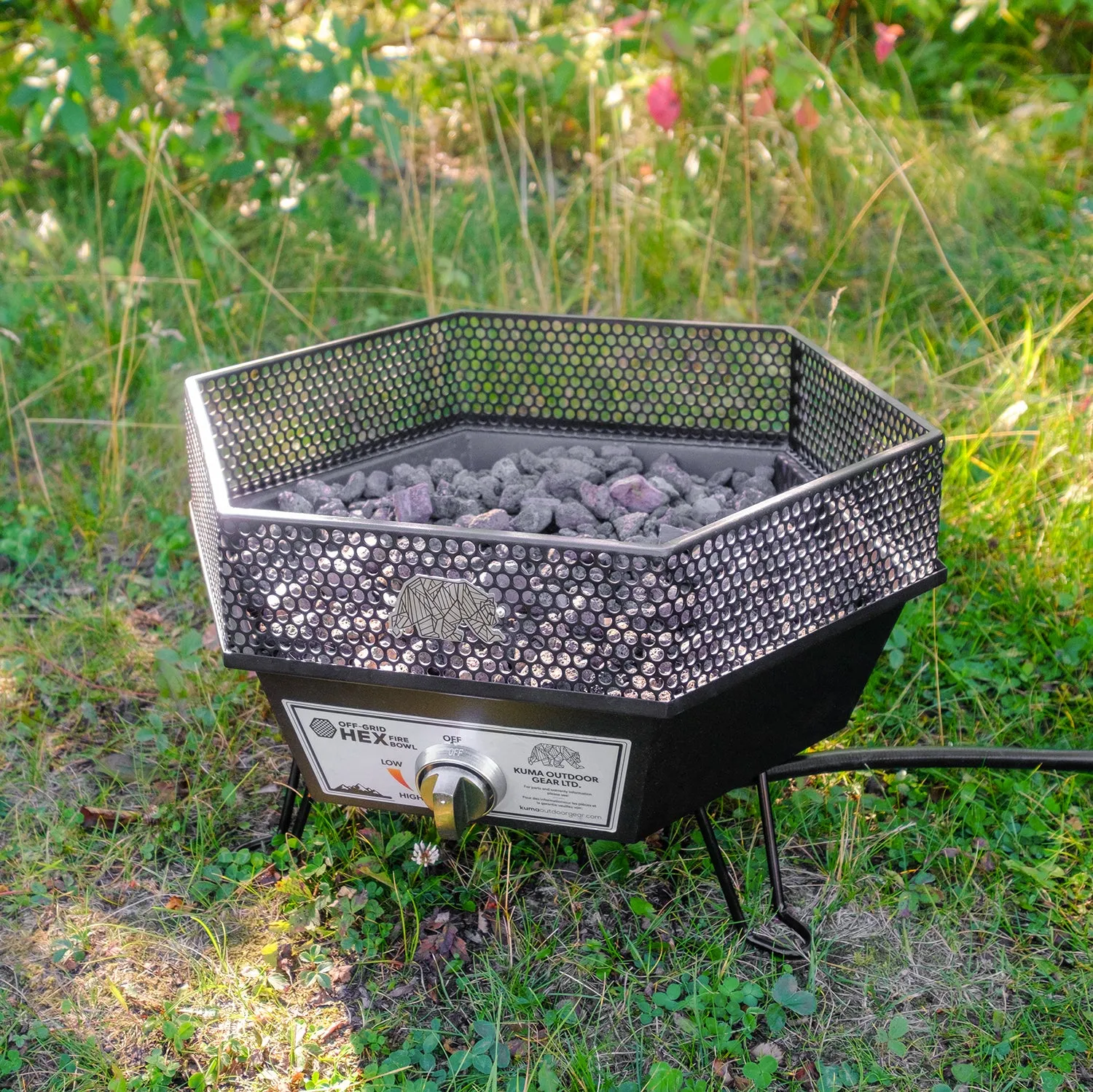 Kuma Off-Grid Hex Fire Bowl – Compact Propane Fire Pit with Carry Bag