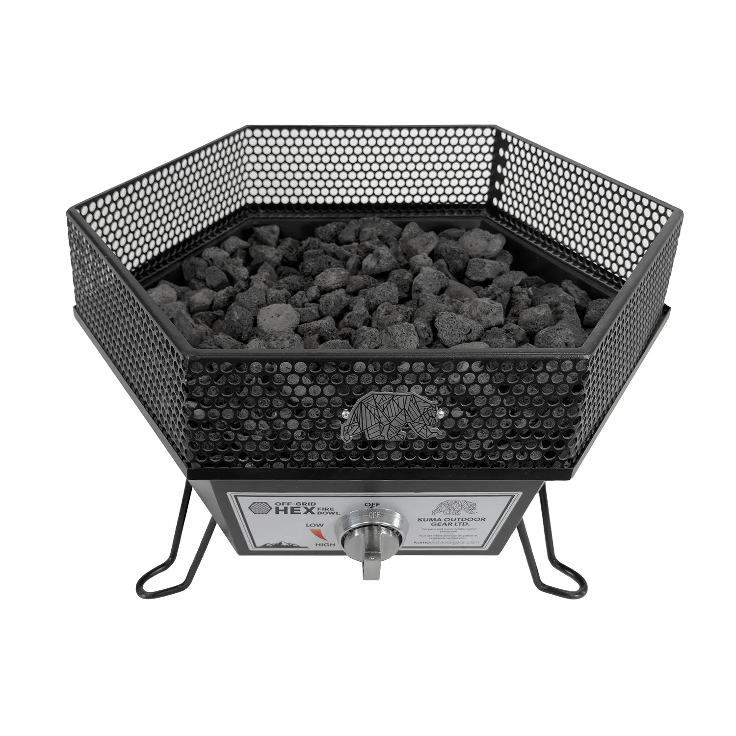 Kuma Off-Grid Hex Fire Bowl – Compact Propane Fire Pit with Carry Bag