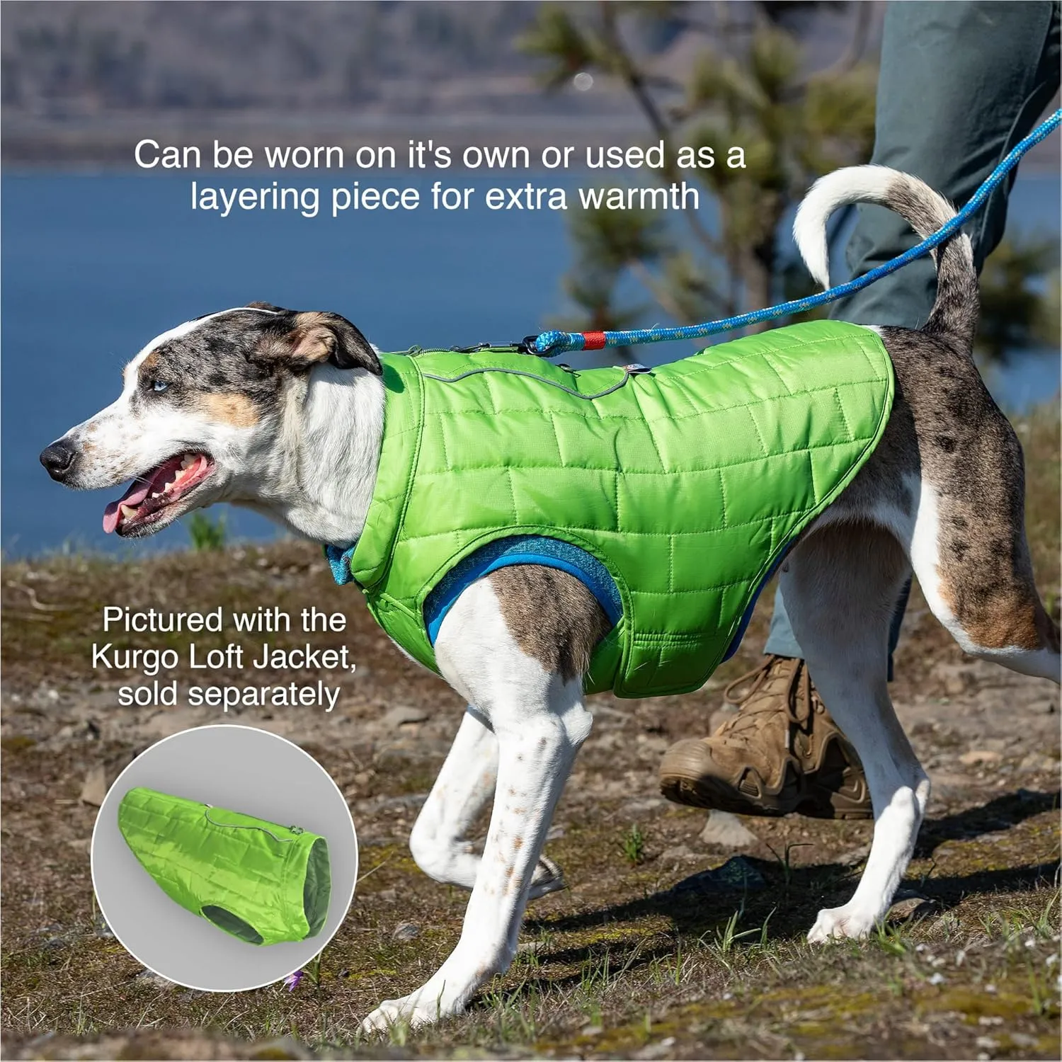 Kurgo Core Dog Sweater, Knit Dog Sweater with Fleece Lining, Cold Weather Pet Jacket, Zipper Opening for Harness, Adjustable Neck, Year-Round Sweater for Small Dogs (Heather Red, X-Small)