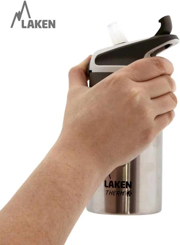 Laken Summit Stainless Steel Insulated Water Bottle with Sport Straw Cap and Lock, Leakproof, 25oz, Blue
